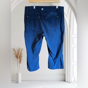 KUHL Kendra Floral Embroidered Capri Pants Hiking Outdoor‎ Sapphire Blue 14